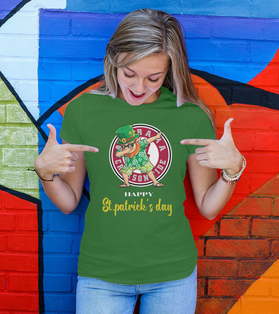 Alabama Crimson Tide St Patrick's Day Happy Dabbing Leprechaun T-Shirt