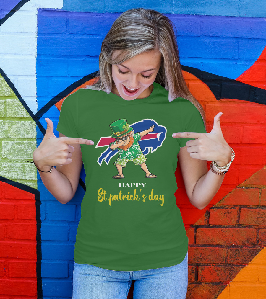 Buffalo Bills St Patrick's Day Happy Dabbing Leprechaun T-Shirt