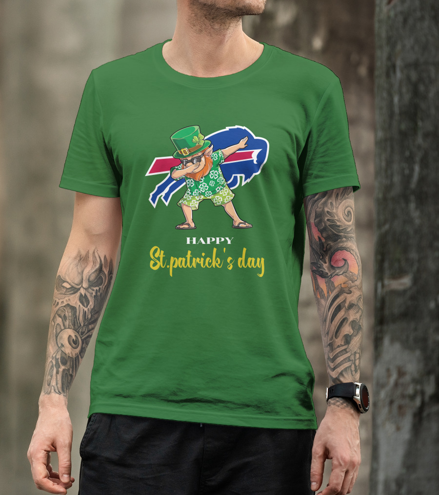 Buffalo Bills St Patrick's Day Happy Dabbing Leprechaun T-Shirt