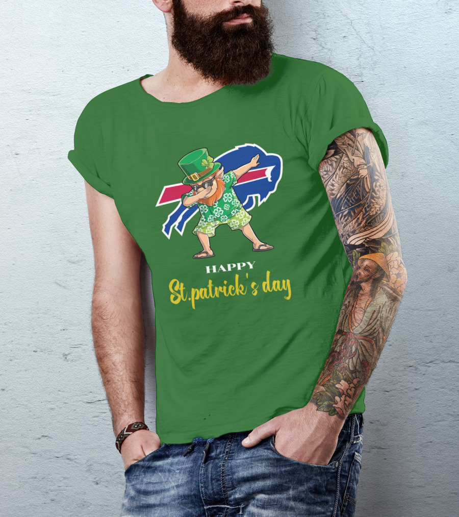 Buffalo Bills St Patrick's Day Happy Dabbing Leprechaun T-Shirt