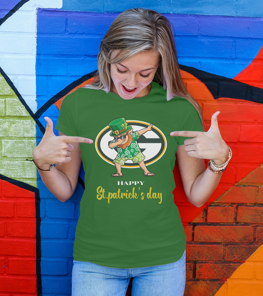 Green Bay Packers Happy St. Patrick's Day Dabbing Leprechaun T-Shirt