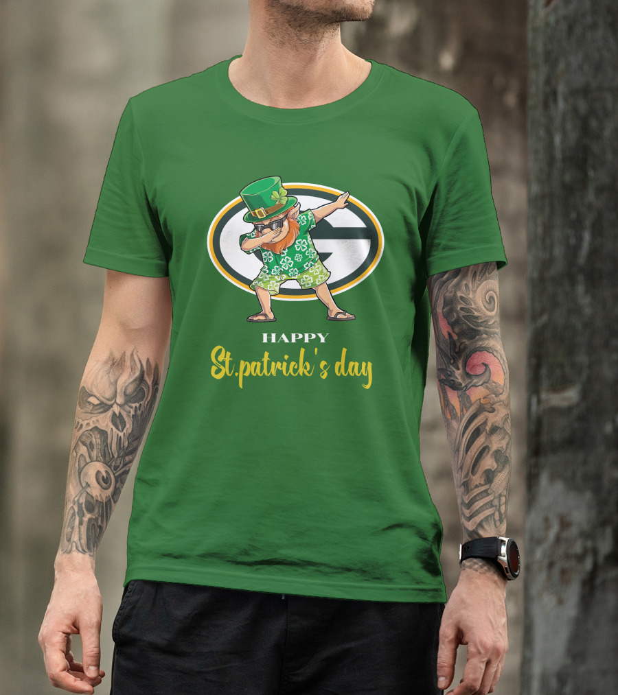 Green Bay Packers Happy St. Patrick's Day Dabbing Leprechaun T-Shirt