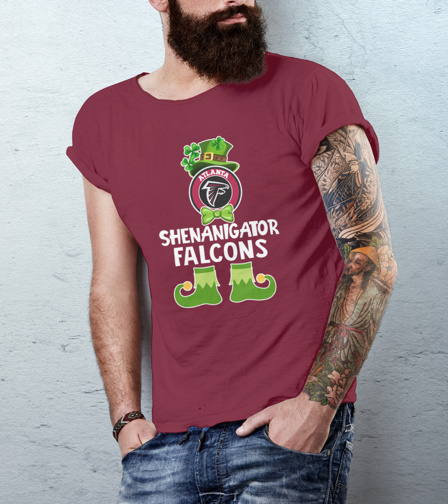 Shenanigator Leprechaun Atlanta Falcons St. Patrick's Day Fun T-Shirt