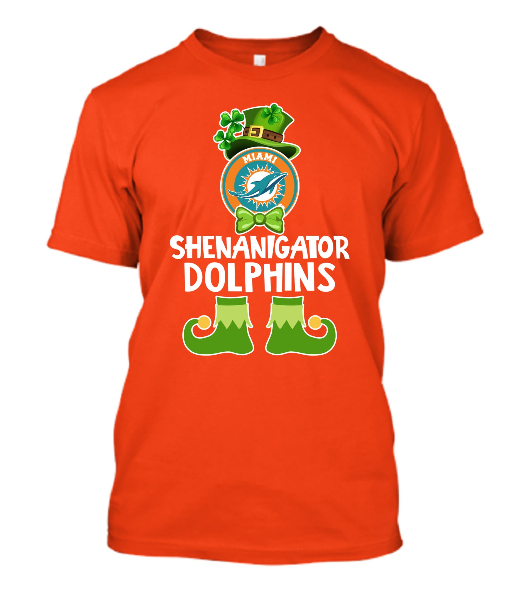 Shenanigator Miami Dolphins St. Patrick's Day Funny Leprechaun T-Shirt