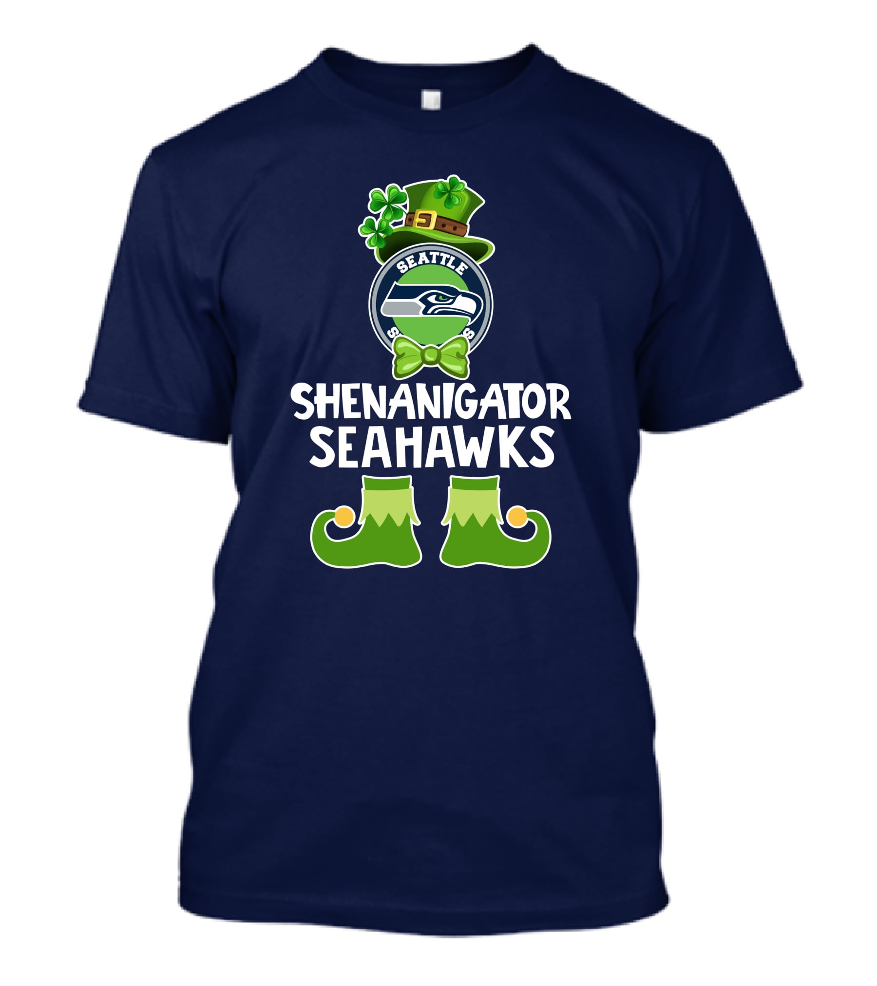 Shenanigator Leprechaun St. Patrick's Day Seattle Seahawks T-Shirt