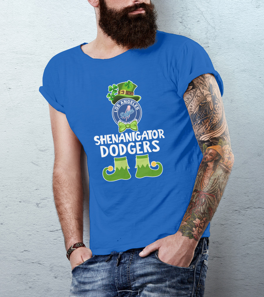 Los Angeles Dodgers Funny Leprechaun Shenanigator St. Patrick's Day T-Shirt