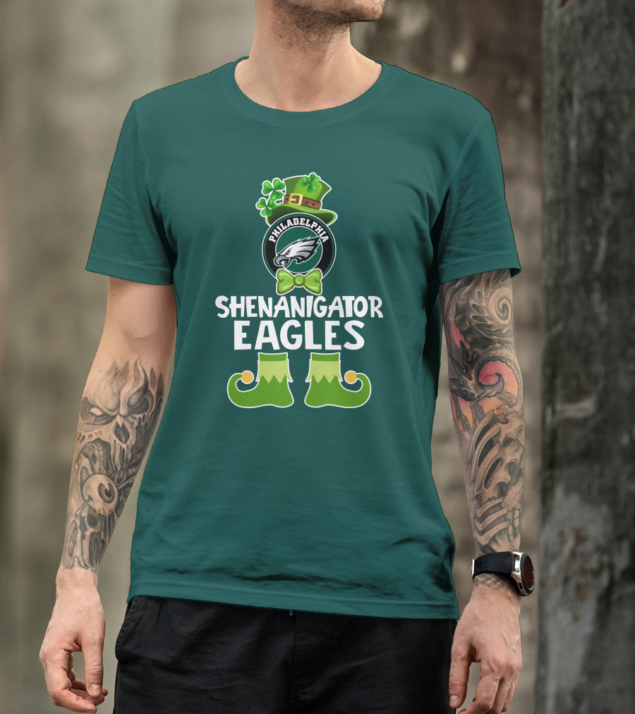 Philadelphia Eagles Shenanigator St. Patrick's Day Funny Leprechaun T-Shirt