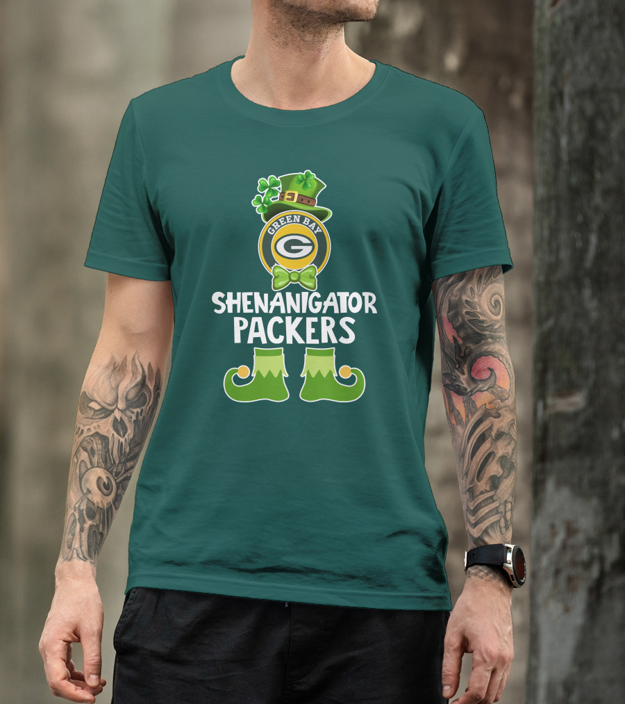 Green Bay Packers Shenanigator Funny Leprechaun St. Patrick's Day T-Shirt