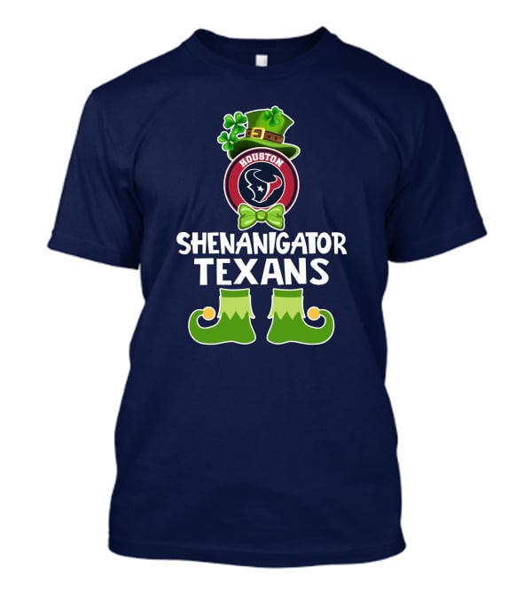 Shenanigator Houston Texans Leprechaun St. Patrick's Day T-Shirt