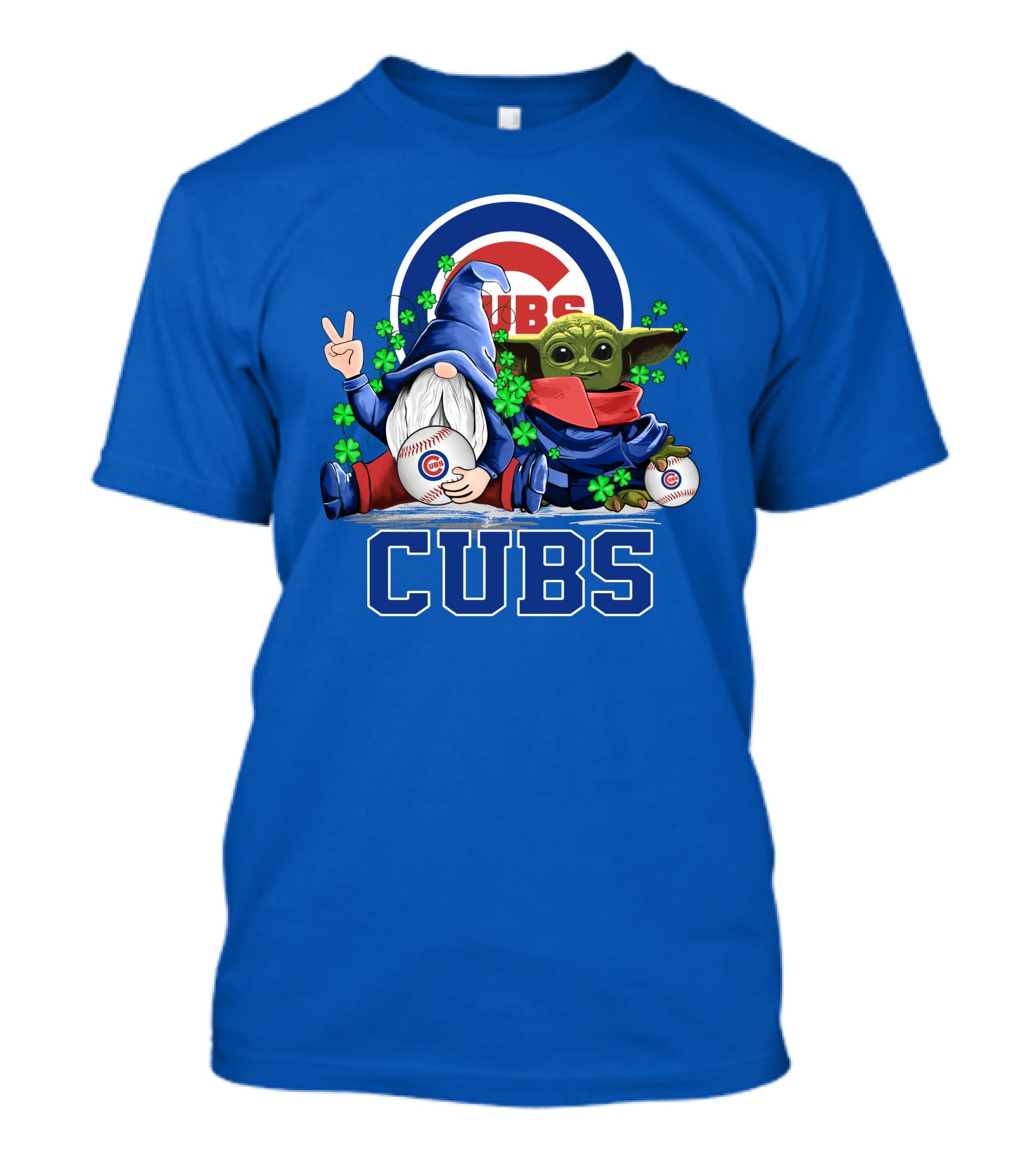 Chicago Cubs Leprechauns Gnomes Baby Yoda Baseball T-Shirt