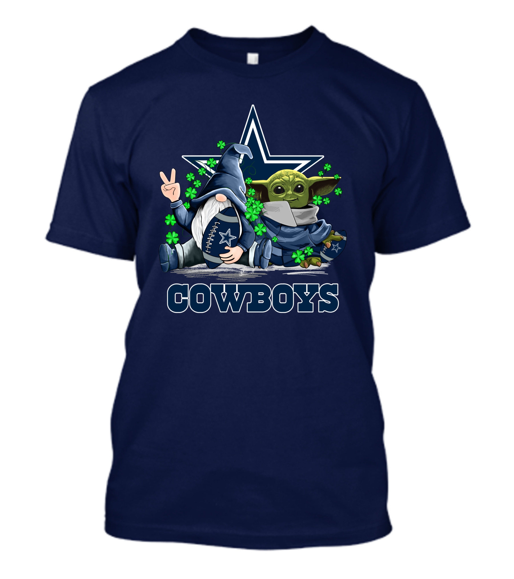 Cowboys Gnome Baby Yoda Shamrocks Dallas Football T-Shirt