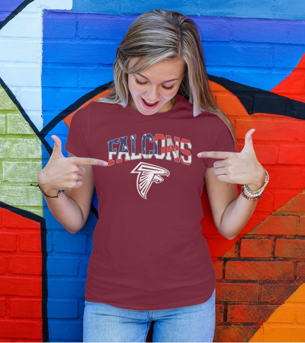 Falcons American Flag Patriots Football T-Shirt