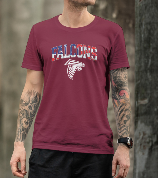 Falcons American Flag Patriots Football T-Shirt