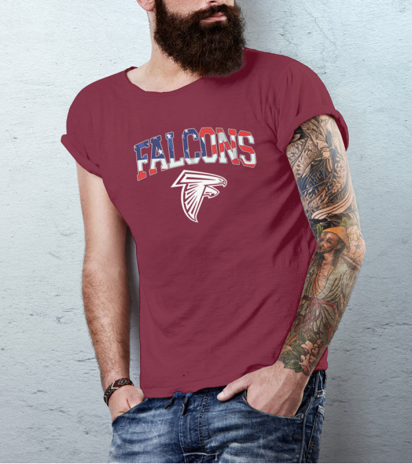Falcons American Flag Patriots Football T-Shirt