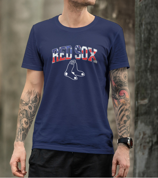 Boston Red Sox American Flag Socks T-Shirt