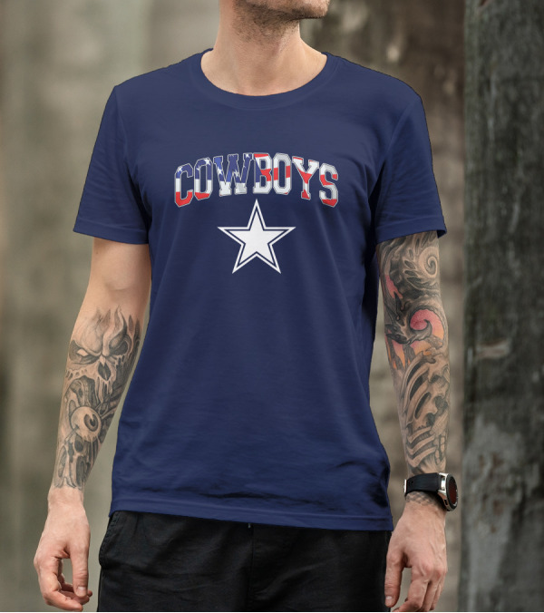 Dallas Cowboys COWBOYS American Flag Star T-Shirt