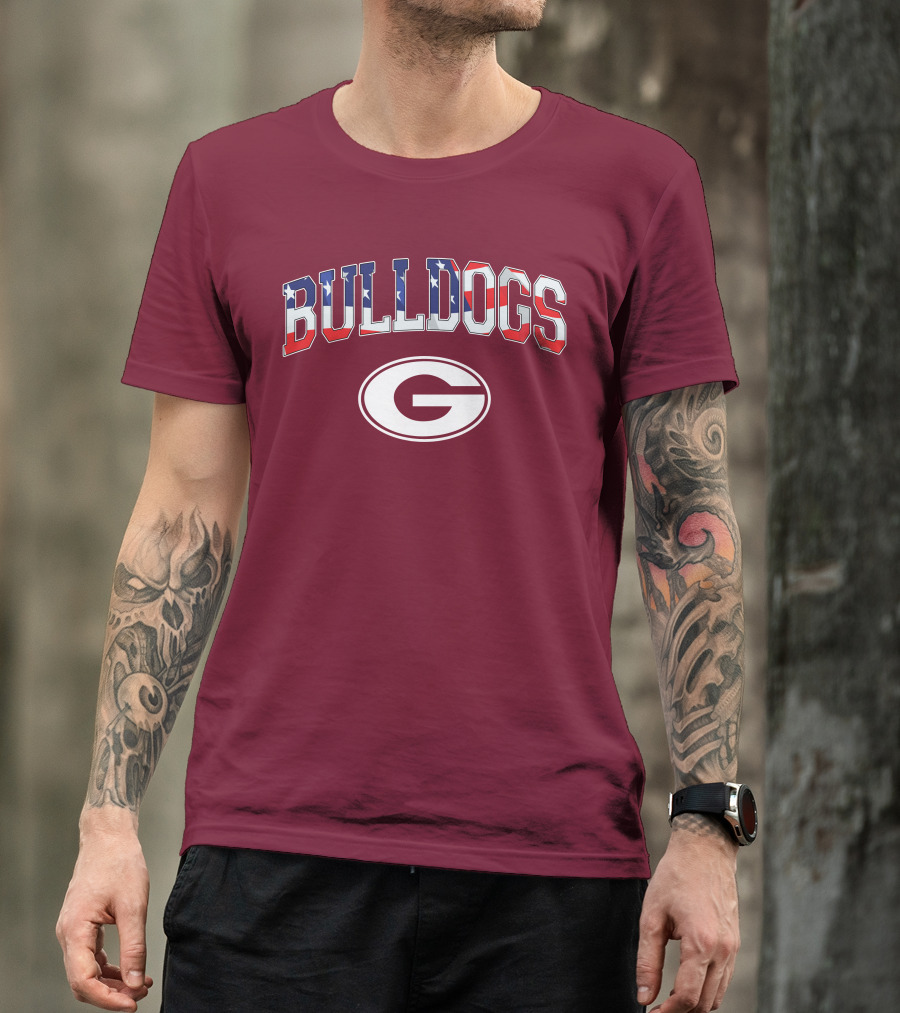 Georgia Bulldogs G Logo American Flag Bulldogs T-Shirt