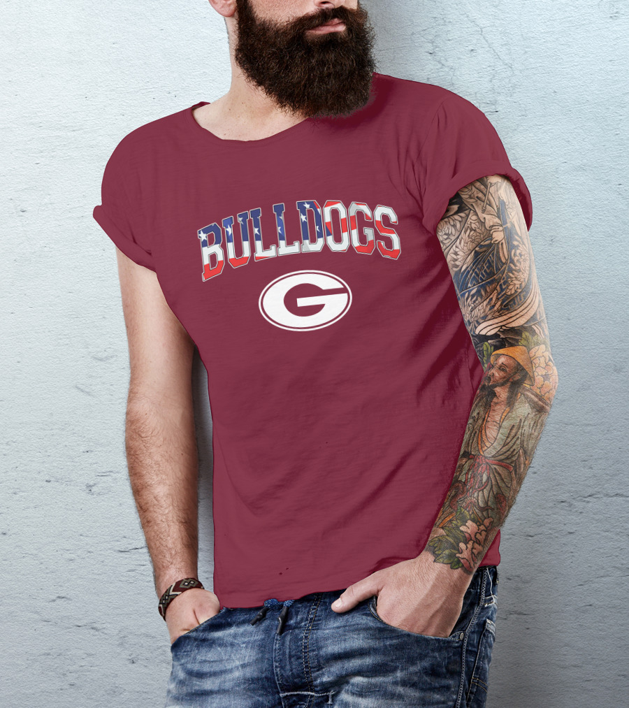 Georgia Bulldogs G Logo American Flag Bulldogs T-Shirt