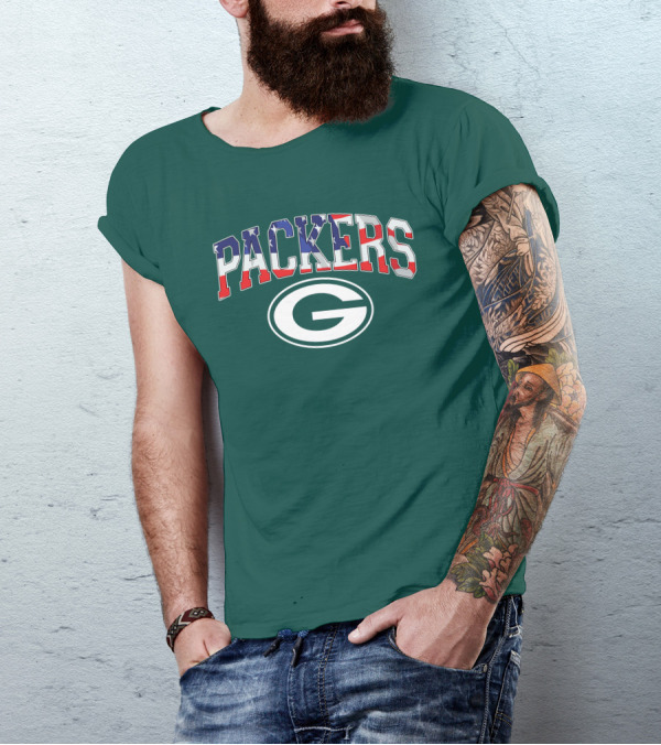 Packers G Logo American Flag T-Shirt