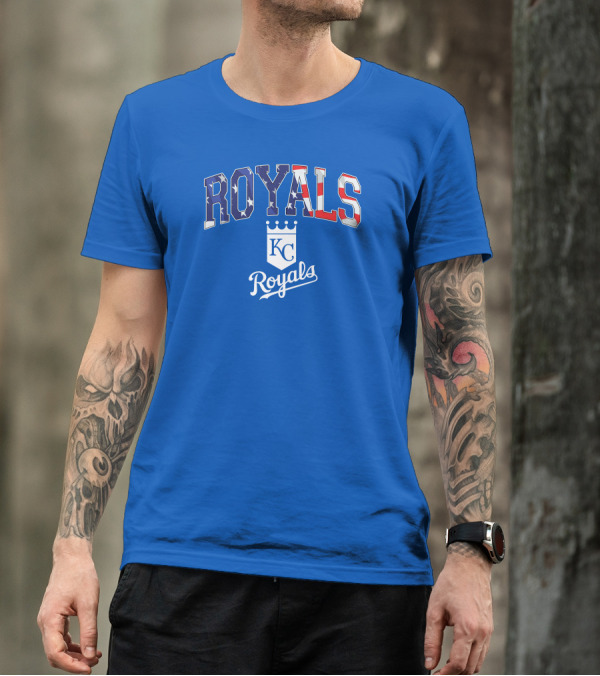 Kansas City Royals KC American Flag Logo Royals T-Shirt