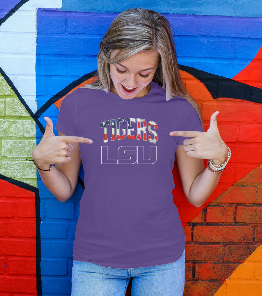 LSU Tigers American Flag T-Shirt