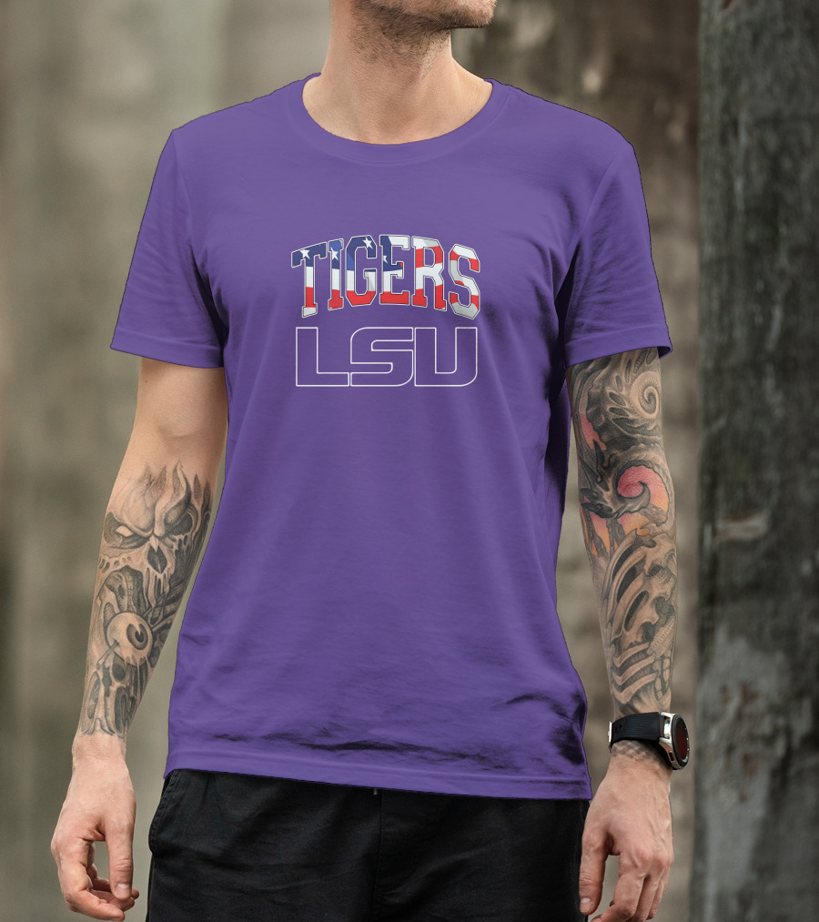 LSU Tigers American Flag T-Shirt