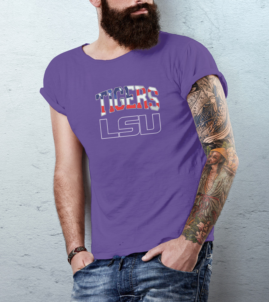 LSU Tigers American Flag T-Shirt