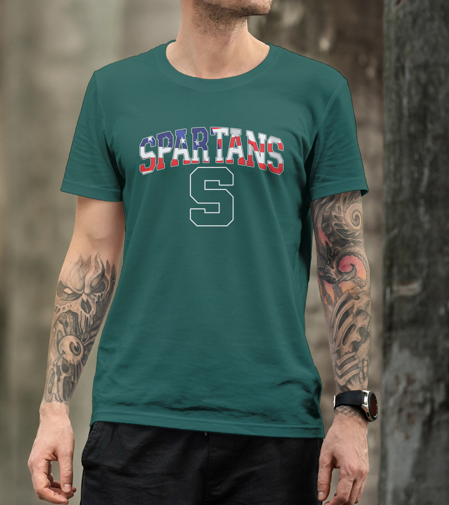 SPARTANS American Flag S T-Shirt