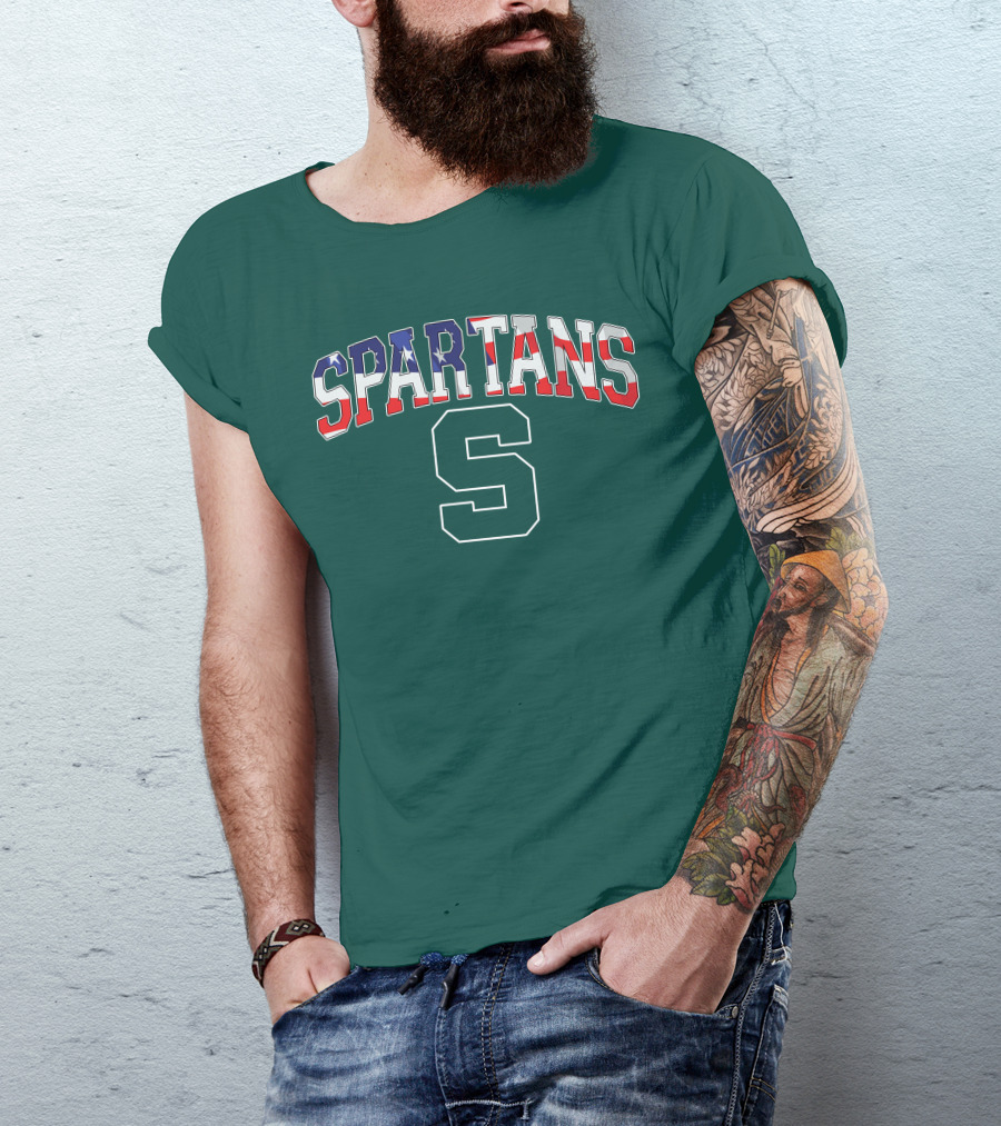SPARTANS American Flag S T-Shirt