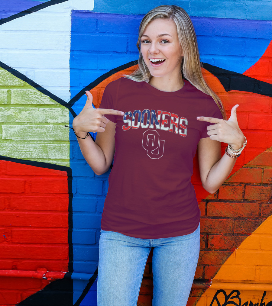 Sooners American Flag OU T-Shirt