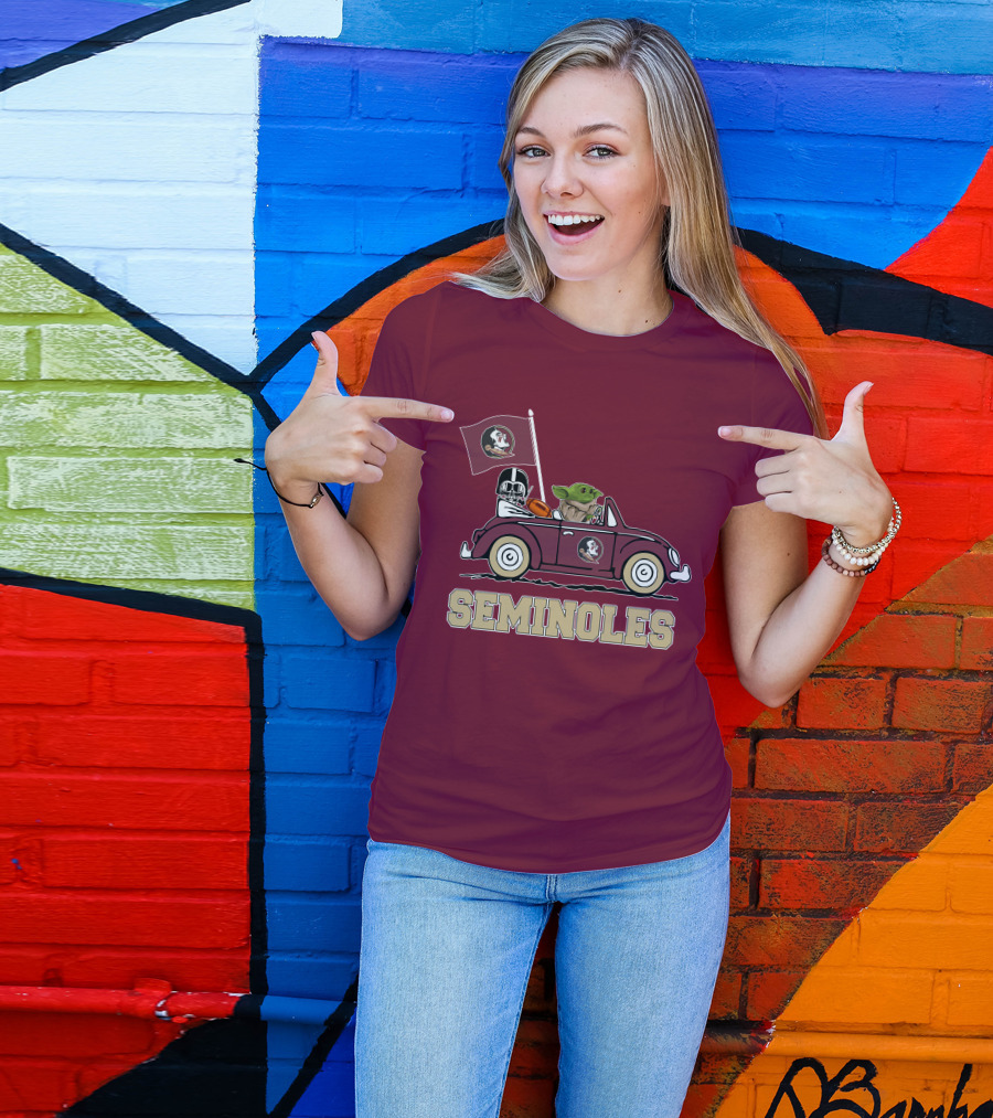 Seminoles Darth Vader Baby Yoda Driving Florida State Star Wars T-Shirt