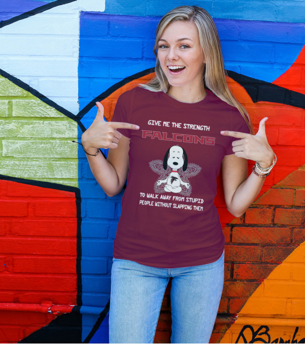 Give Me The Strength Falcons Snoopy To Walk Away From Stupid People Without Slapping Them T-Shirt
