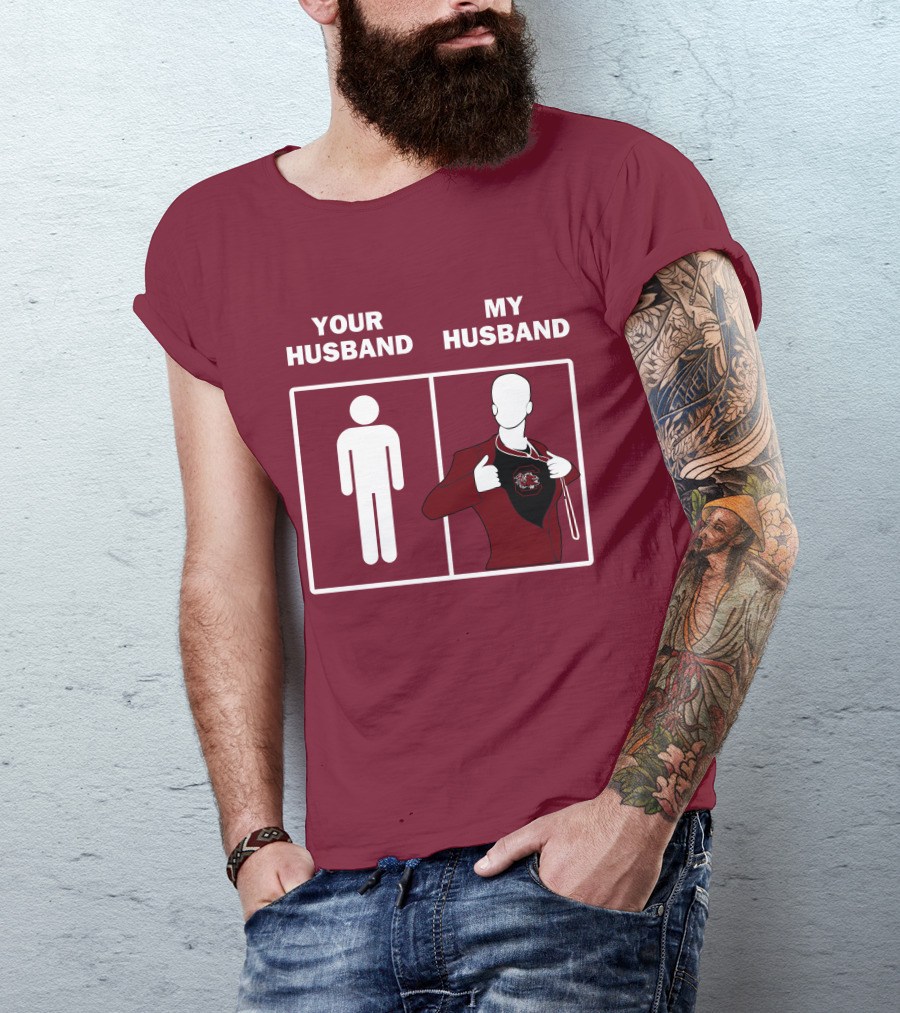 South Carolina Gamecocks Your Husband My Husband Sports Fan Comparison T-Shirt