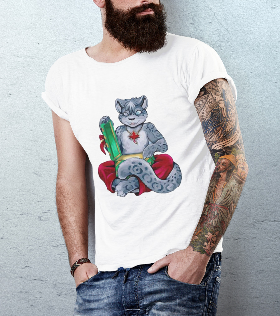 Canadian Christmas Furry Snow Leopard Holiday Fun T-Shirt
