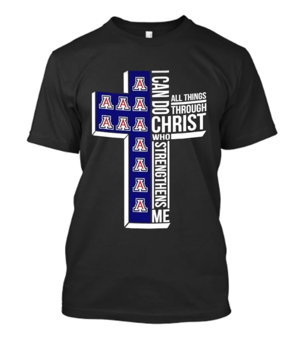 Arizona Wildcats Cross I Can Do All Things Through Christ Who Strengthens Me T-Shirt