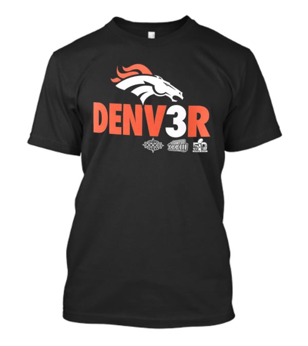 Denver Broncos Denv3r NFL Football Team Championship Fan T-Shirt