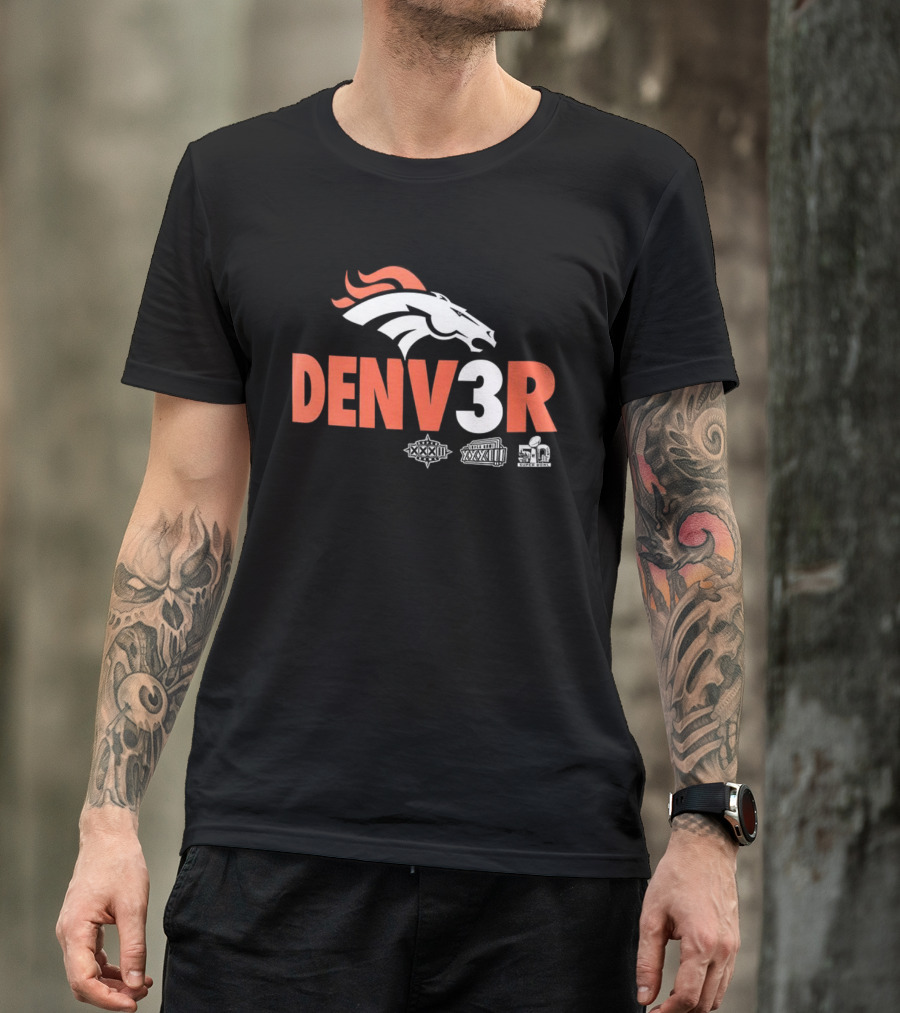 Denver Broncos Denv3r NFL Football Team Championship Fan T-Shirt