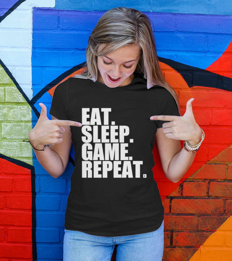 Eat Sleep Game Repeat Gamer Lifestyle Phrase T-Shirt