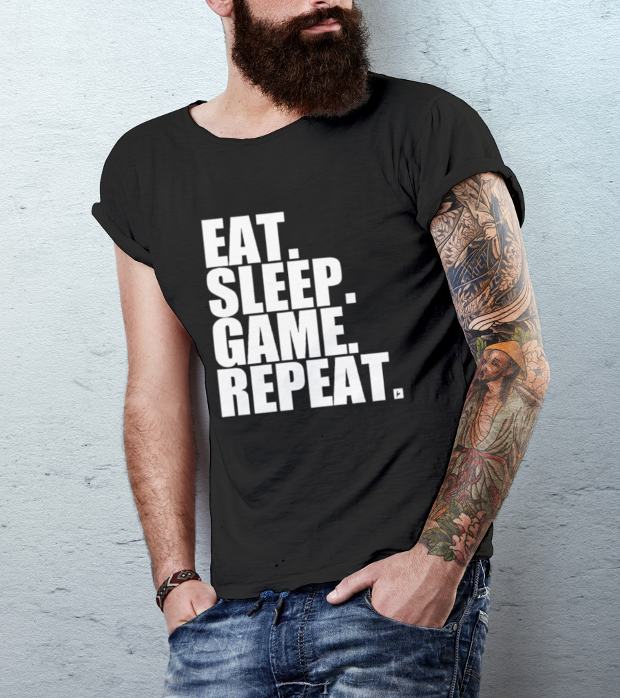 Eat Sleep Game Repeat Gamer Lifestyle Phrase T-Shirt