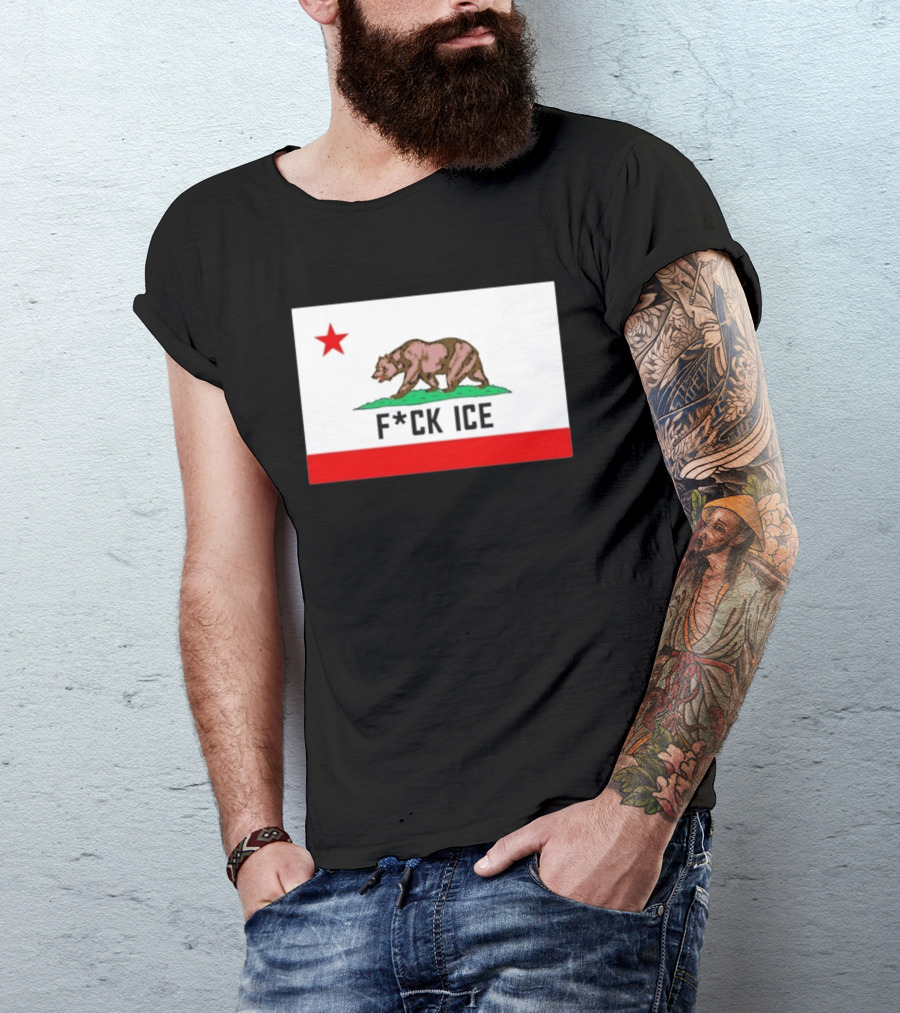 F*ck Ice Bear Flag California T-Shirt