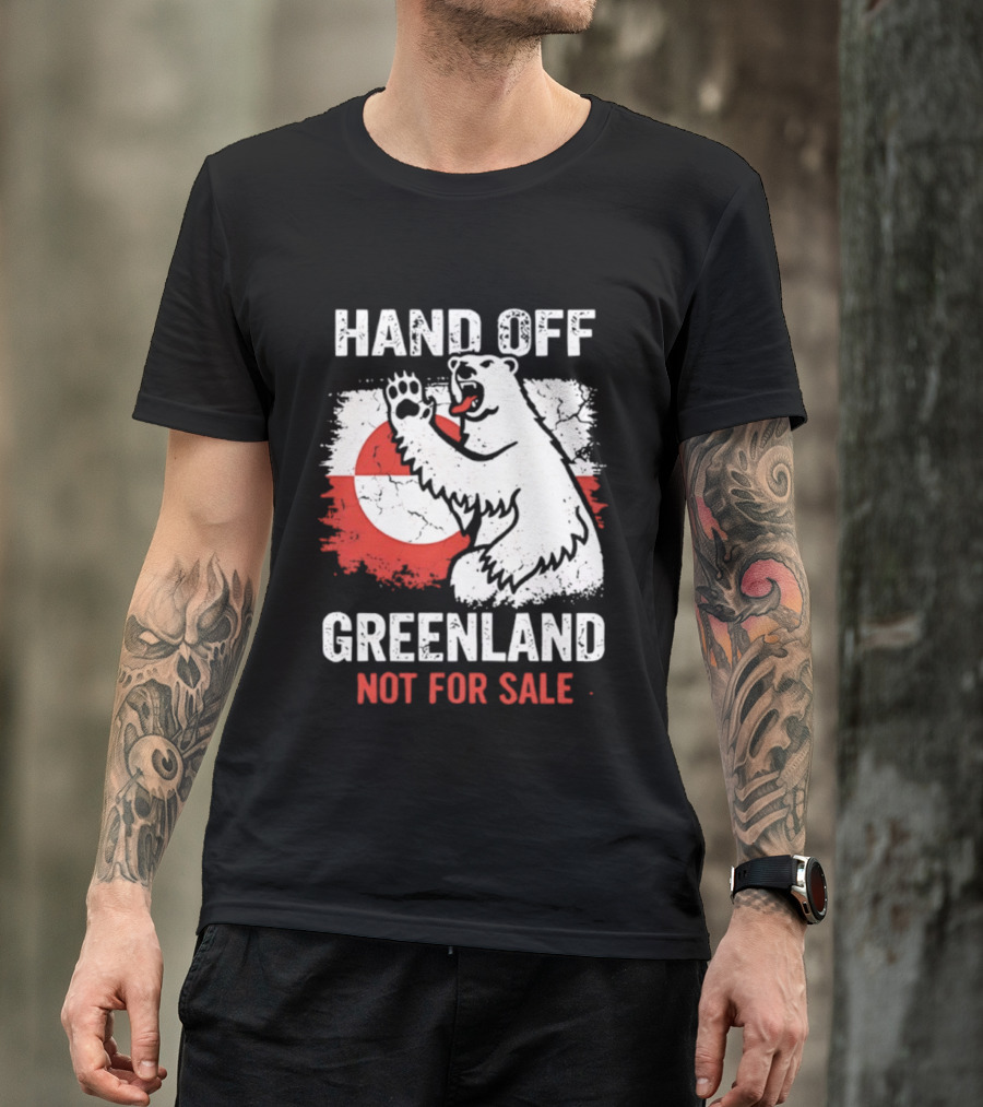 Hand Off Greenland Not For Sale Polar Bear Flag T-Shirt