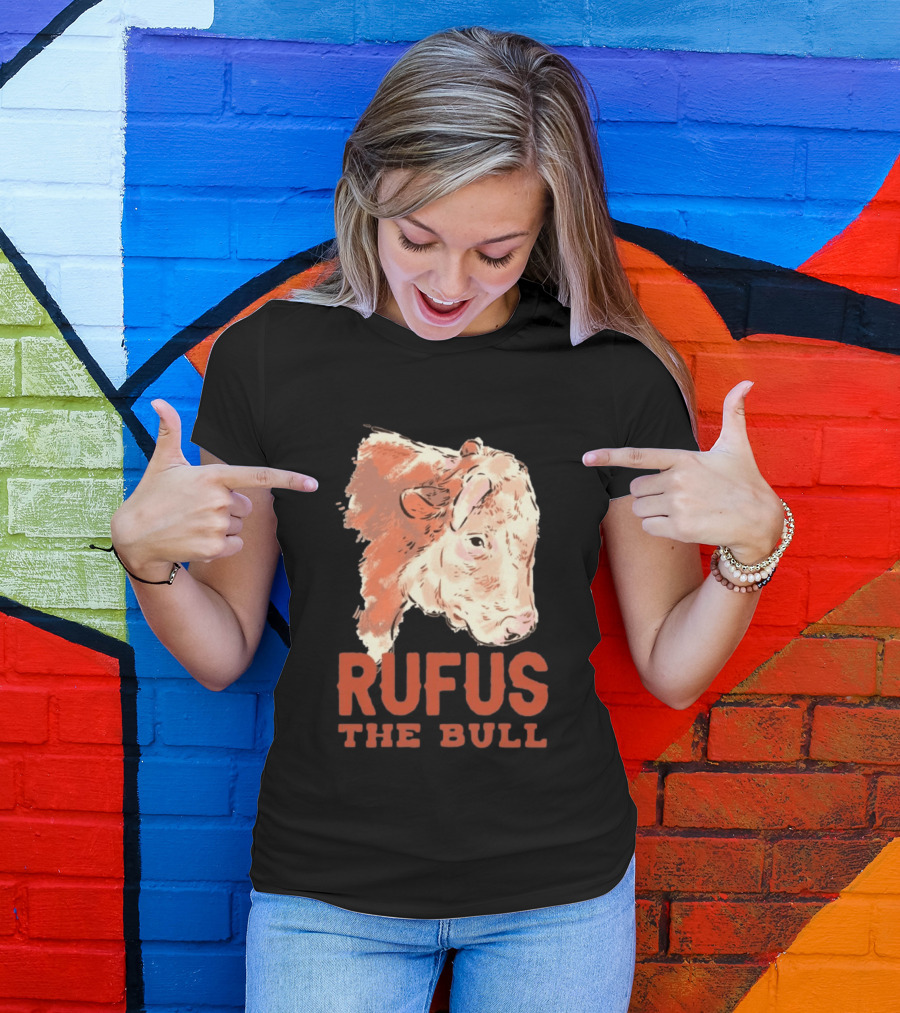 Rufus The Bull Cow Retro Style Rustic T-Shirt