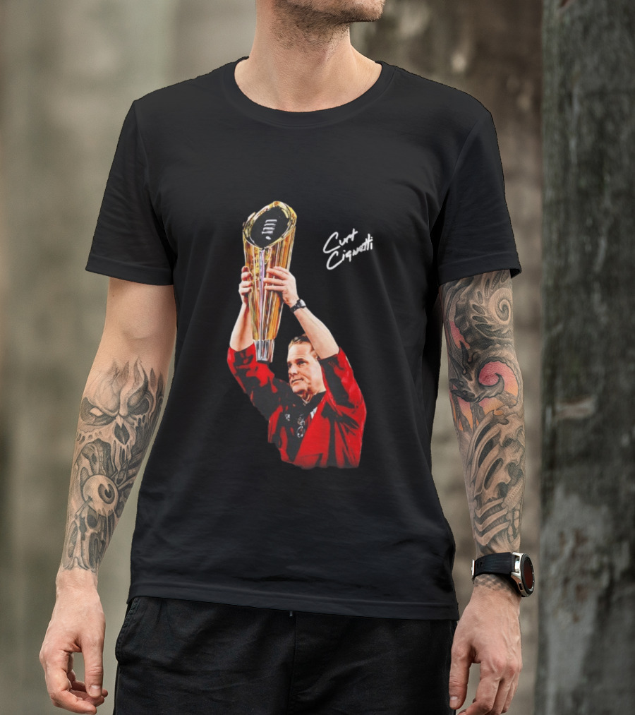 Curt Cignetti Trophy Hoist Indiana Hoosiers Coaching Legend T-Shirt