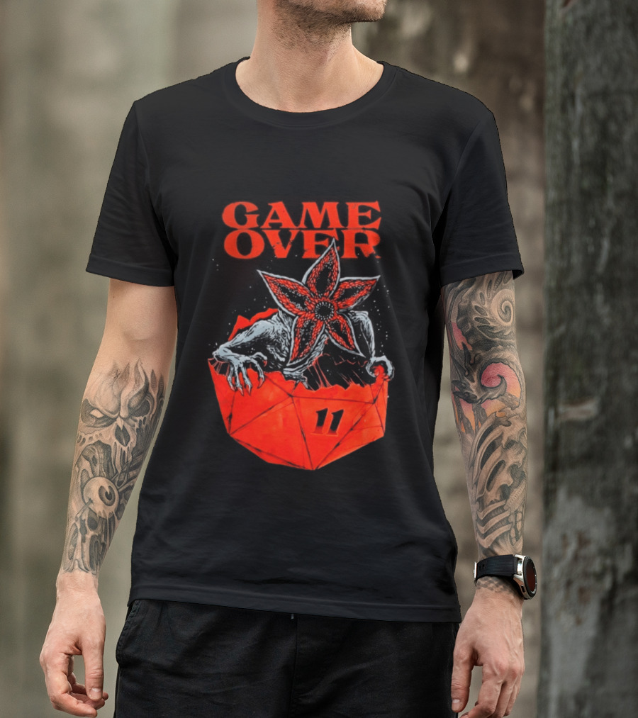 Game Over Stranger Things Demogorgon Eleven Dice T-Shirt