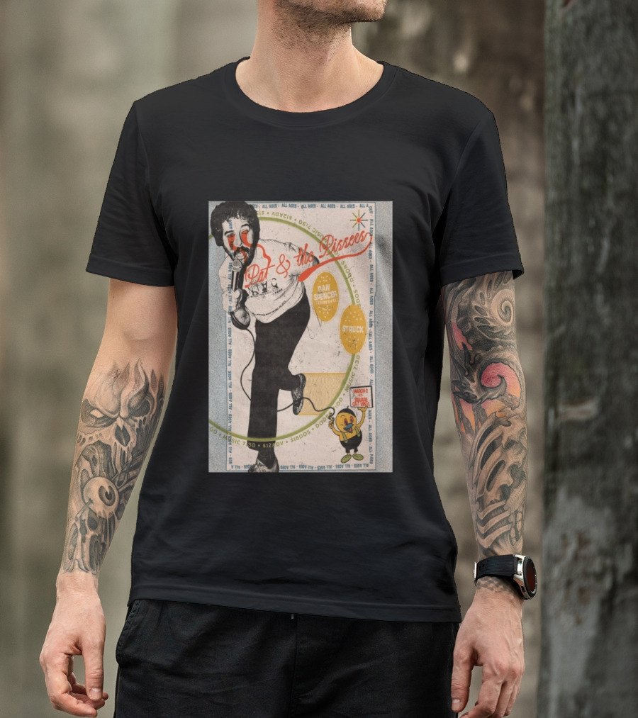 Pat & The Pissers Dan Spencer Struck March 2 All Ages Square Cat Vinyl Concert T-Shirt