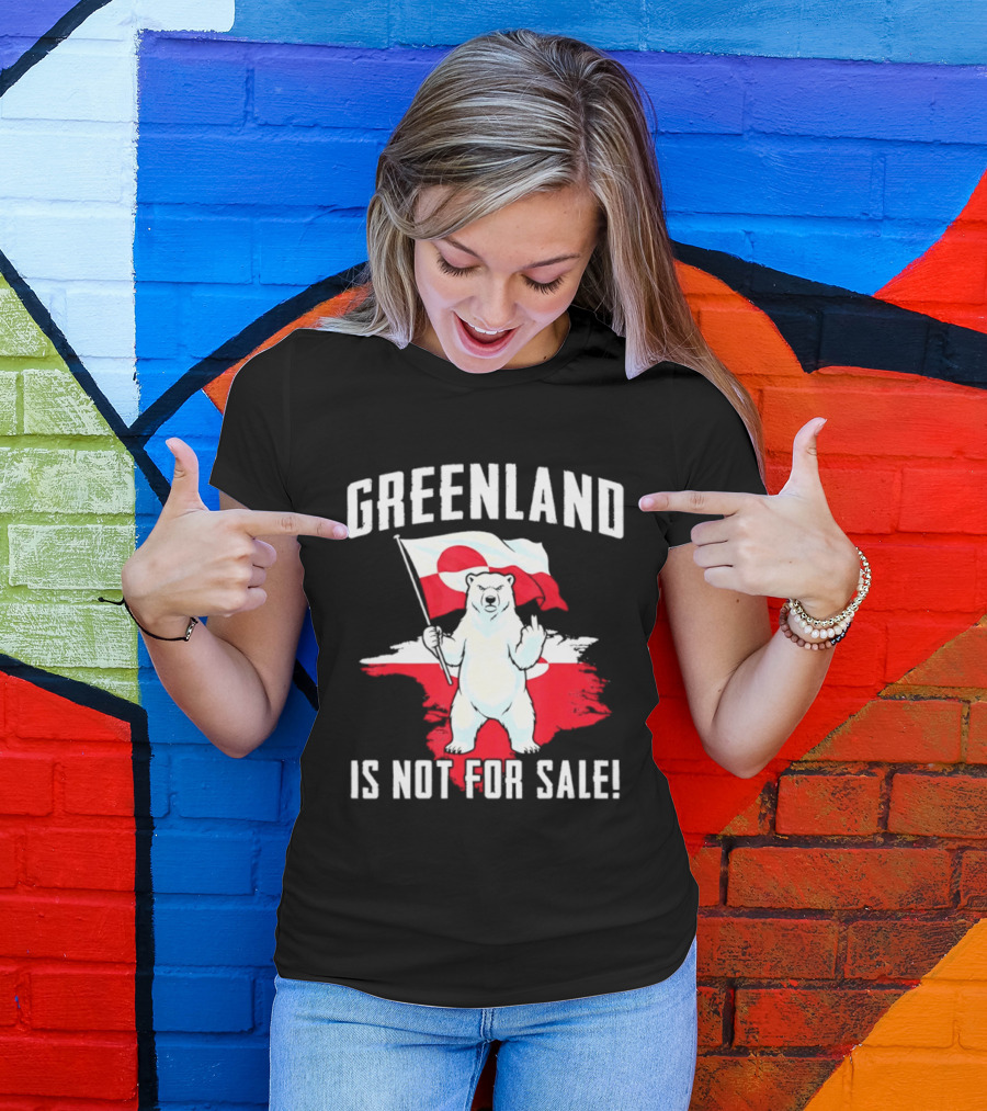 Greenland Is Not For Sale Polar Bear Flag Awareness T-Shirt