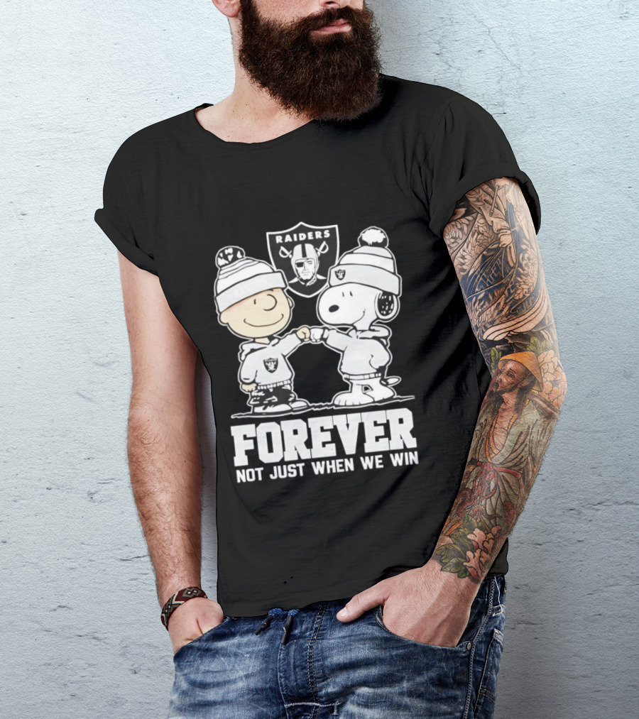 Peanuts Snoopy Charlie Brown Raiders Forever Not Just When We Win T-Shirt