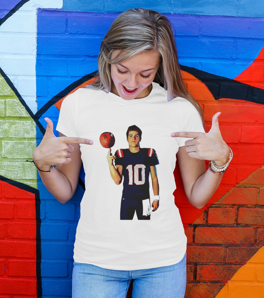Drake Maye M.N.E.G.A. New England Patriots Football 10 T-Shirt