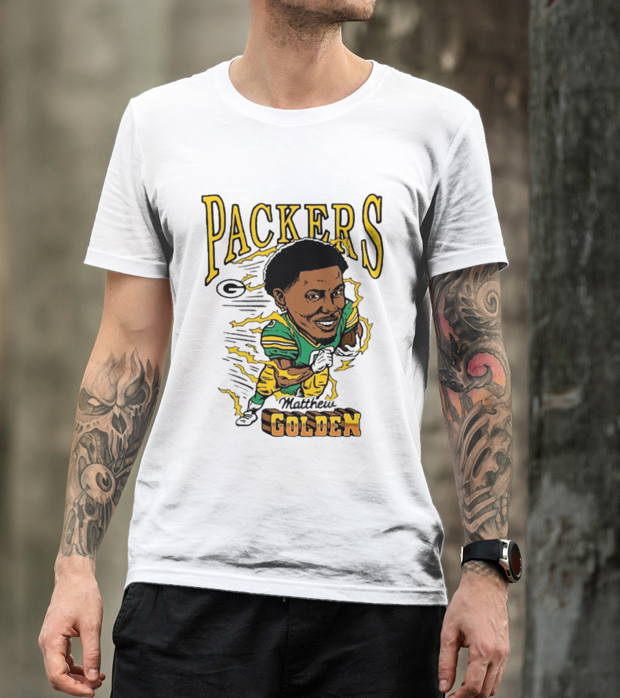 Packers Matthew Golden Caricature Homage T-Shirt