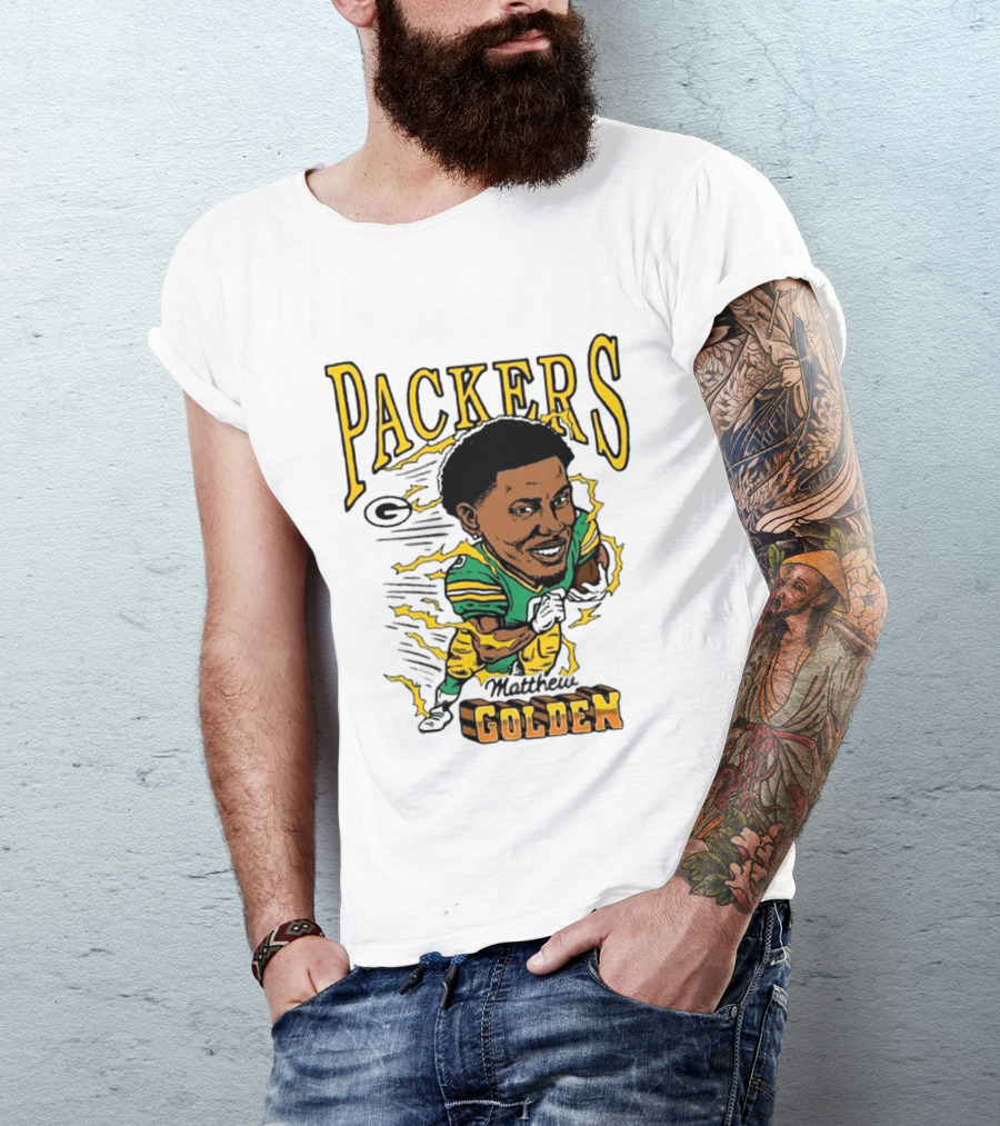 Packers Matthew Golden Caricature Homage T-Shirt